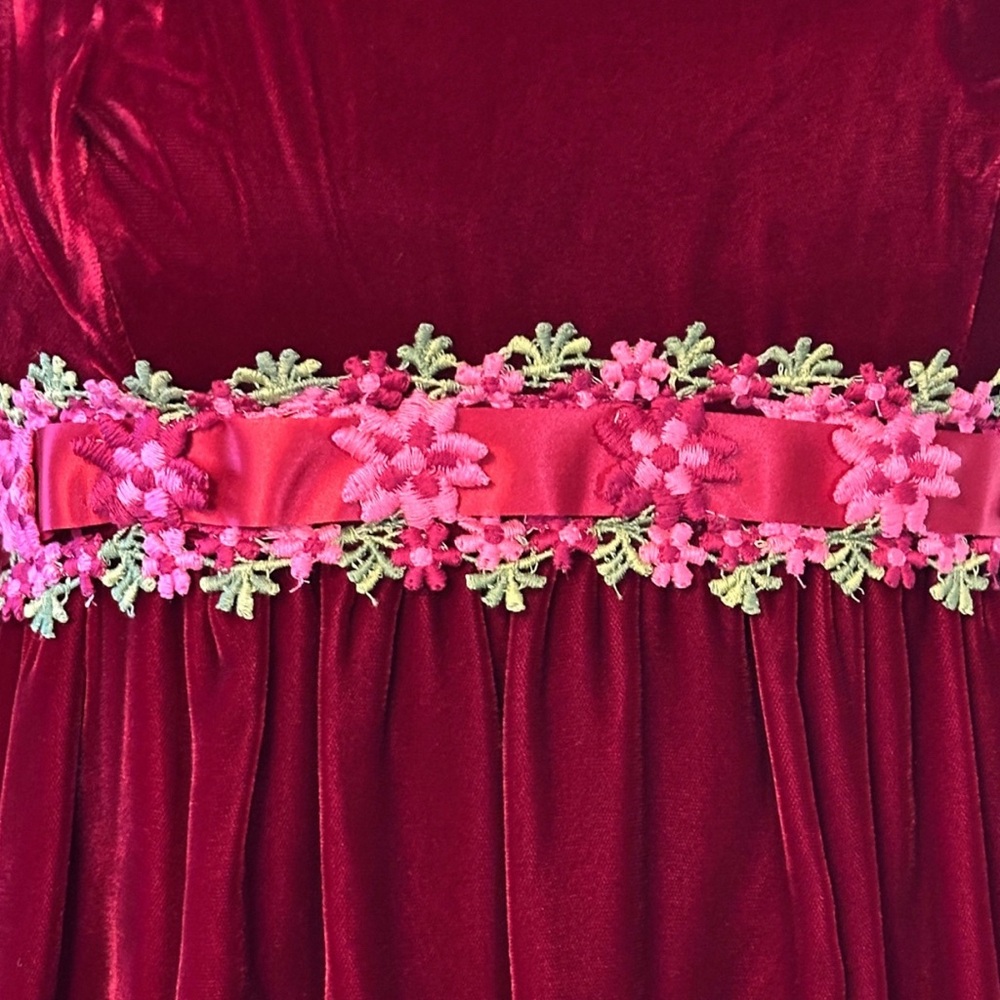 1970s Velvet Renaissance Revival Maxi Dress - Picture 7 of 12